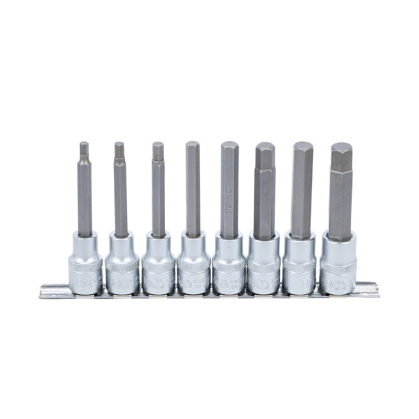 BIT SOCKET HEX 1/2  100MM  5-13MM 8PCS